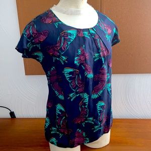BODEN cap sleeve Navy blouse Sz 4